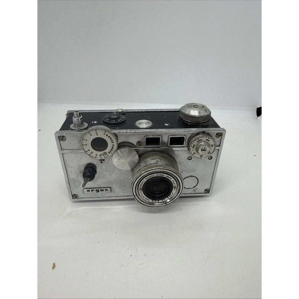 Argus C3 Brick 35mm Rangefinder Camera w/ 50mm F3.5 Cintar Lens VTG Tested